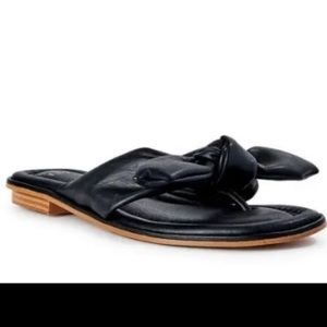 Black Bow Sandals with Memory Foam